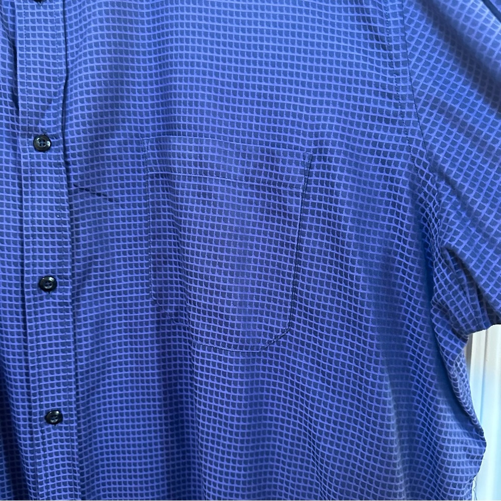English Laundry Purple & Blue Checkered Cotton Long Sleeve Dress Shirt Sz 19 EUC - Picture 4 of 16